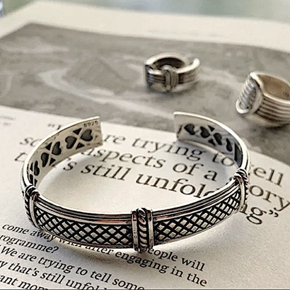 Vintage Sterling Silver Bangle Cuff Bracelet - Picture 1 of 7